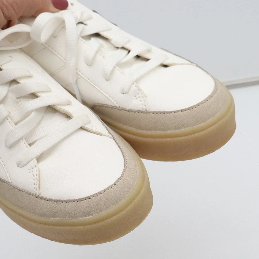 Dr. Scholls Sneakers Womens 6 Madison Lace White Platform Gum Sole Excellent